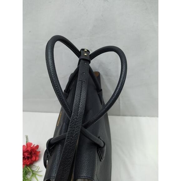 Michael Kors Mercer Studio Black Pebbled Leather Double Handles Tote Bag - $398 - Picture 6 of 16